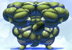 2020 abs anthro argonian balls big_balls big_muscles big_penis flexing flexing_bicep flexing_both_biceps genitals green_body hair horn huge_balls huge_cock huge_muscles hyper hyper_muscles male markings microsoft muscular muscular_anthro muscular_male pecs penis scalie silver-stag simple_background solo tattoo the_elder_scrolls tiberius_(argonian) white_hair