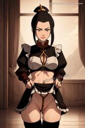 1girls ai_generated alternate_costume avatar_legends avatar_the_last_airbender azula dinixdream female fire_nation skirt skirt_lift