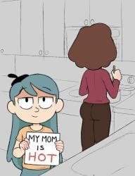 2girls artist_unknown ass ass_focus butt clothed clothing female female_only fully_clothed hilda_(hilda) hilda_(series) johanna_(hilda) mother mother_and_child mother_and_daughter netflix unknown_artist