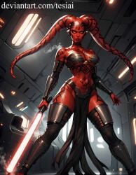 1girls ai_generated alien alien_girl ass big_ass big_breasts breasts darth_talon female_only solo solo_female star_wars tagme tesiai thick_thighs twi'lek