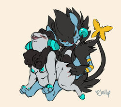 alternate_color bite blood blush breasts chubby claws digitigrade female flaaffy jellybats luxray male plain_background pokemon pokemon_(species) reverse_cowgirl_position rough_sex scratching sitting straight