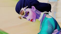 3d animated arched_back ass beach bikini_top fingers_in_another's_mouth fingers_in_mouth hair_grab hair_pull neck_grab overwatch sex_from_behind sound standing tagme throat_grab video widowmaker