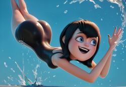 1girls 3d 3d_(artwork) ai_generated arched_back bare_legs bare_thighs bent_arm big_ass big_butt black_clothing black_hair blue_eyes bubble_ass bubble_butt bulge butt_crack curvy curvy_ass cute eyeliner falling fat_ass fat_butt female flying happy heart_shaped_ass hotel_transylvania hourglass_figure huge_ass huge_butt in_air jumping large_ass large_butt legs_together mavis_dracula one_piece_swimsuit pale-skinned_female pale_skin petite raised_eyebrows round_ass round_butt shiny shiny_ass skin_tight skindentation skinny skintight skintight_bodysuit slim_waist small_breasts small_waist smaller_female smile smiling solo splashing stable_diffusion swimming swimsuit swimwear teeth teeth_showing teeth_visible thick_ass thick_thighs tight_clothes tight_clothing tight_fit water wide_hips