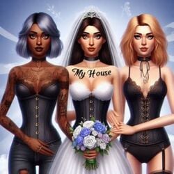 ai_generated bdsm lezdom married raceplay the_sims_4 threesome