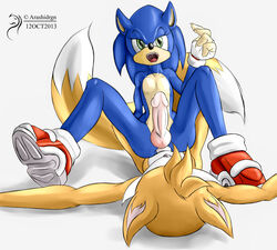 anal anal_sex anthro anus arashidrgn balls blue_arms canine duo fur furry furry_tail green_eyes hedgehog male male_only multiple_males multiple_tails no_humans penetration penis sega sonic_(series) sonic_team sonic_the_hedgehog sonic_the_hedgehog_(series) sonic_the_hedgehog_2 tail tails yaoi