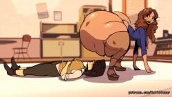 2girls animated animated animated ass ass_expansion autumn_(tail-blazer) huge_ass sophia_(tail-blazer) tagme tail-blazer yuri