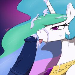 alicorn blue_penis cum cum_on_face equine erection faceless_male fellatio female friendship_is_magic hair horn horse male my_little_pony oral oral_sex penis pony princess_celestia_(mlp) sex slypon straight tongue tongue_out wings