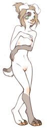 alpha_channel anthro blue_eyes breasts canine female fur furry grey_fur grey_hair hair keathley looking_at_viewer nipples octonnibal pink_nose pussy solo white_fur