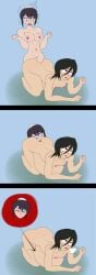 2girls anal_vore badly_drawn black_hair bleach blush breasts comic female female_pred female_prey kuchiki_rukia multiple_girls nipples pussy same_size_vore scrufty sequence short_hair vore