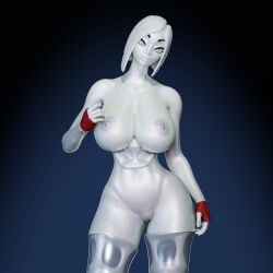 airie_(fortnite) big_breasts big_thighs busty fortnite fortnite:_battle_royale looking_at_viewer wet wet_skin white_body