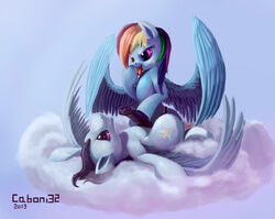 2013 blue_fur blush caboni32 cutie_mark duo equine female feral friendship_is_magic hair handjob horse lying male multicolored_hair my_little_pony on_back pegasus penis pony precum purple_eyes rainbow_dash_(mlp) rainbow_hair soarin_(mlp) straight wings wonderbolts_(mlp)