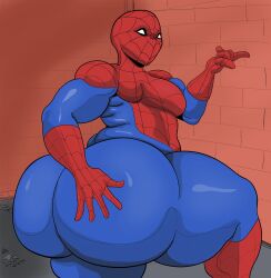 1boy big big_ass big_butt femboy kindatrash solo_male spider-man spider-man_(series) thick_ass thick_thighs