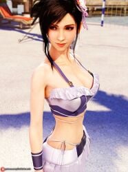 3d big_breasts bikini darkbahamuth final_fantasy final_fantasy_vii midriff pinup sfw tifa_lockhart