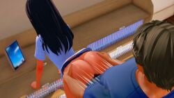 ass ass_focus black_hair breasts hayase_nagatoro long_hair naked nude penetration please_don't_bully_me,_nagatoro pussy tanned tanned_female tanned_man