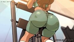 1girls animated ass ass_shake autumn_(tail-blazer) green_shorts gym huge_ass solo tagme tail-blazer