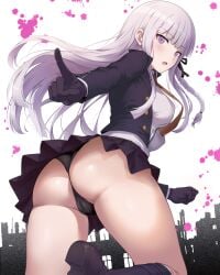 1girls big_ass danganronpa fat_ass female female_only human kirigiri_kyouko nanikairu panties skirt solo thick_thighs upskirt wide_hips