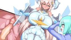 1futa 2girls assertive_female back big_dom_small_sub blonde_hair breasts censored clothed clothing clothing_entrapment demon demon_girl dieselmine disinterested duo_focus face_between_breasts face_in_breasts female female_penetrated fully_clothed futa_on_female futanari head_between_breasts human image kanade_(mage_kanade&#039;s_futanari_dungeon_quest) large_breasts larger_female light-skinned_female light-skinned_futanari light_skin long_hair mage_kanade&#039;s_futanari_dungeon_quest mosaic_censoring penis reverse_rape saria_(mage_kanade&#039;s_futanari_dungeon_quest) sex_under_clothes shared_clothes sharing_clothes size_difference smaller_futanari smothering standing trapped_in_clothing x-ray