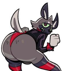 2023 2d_animation aggressive_retsuko aggretsuko alpha_channel animated anthro ass ass_focus ass_shake big_ass big_butt biped blush bodily_fluids bottomwear bouncing_butt bracelet brown_body brown_fur bubble_butt bulge clothed clothing collar dancing eyelashes femboy fingers flustered footwear fur girly haida haida_(aggretsuko) huge_ass huge_butt huge_thighs hyena jacket jewelry leather leather_clothing leather_jacket leather_topwear legwear looking_back male mammal panties pattern_clothing pattern_footwear pattern_legwear pattern_socks rear_view red_clothing red_panties red_underwear sanrio shaded shaking_butt sharp_teeth shirt short_playtime simple_background socks solo spiked_bracelet spiked_collar spikes spotted_hyena stockings striped_clothing striped_footwear striped_socks stripes submarine_screw sweat tail teeth thick_thighs thigh_highs topwear transparent_background tuft twerking underwear vest