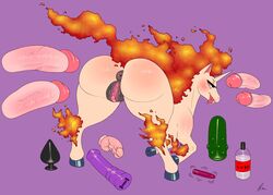 anus ass big_clitoris buttplug dildo disembodied_penis erect_clitoris female humanoid_penis lube male nintendo penis pokemon pussy rapidash sex_toy tongue tongue_out vagina vibrator video_games zeeman