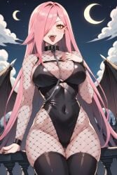 1girls ai_generated big_breasts blush breasts fishnet_clothing fishnets halloween latam_virtual_youtuber long_hair looking_at_viewer neneefthy night outdoors pink_hair public socks solo_female tagme thighs tupadrev4 vampire vampire_girl virtual_youtuber vtuber yellow_eyes