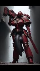 ai_generated animated armor armored_female blood_angels bodysuit cock cum full-package_futanari fully_clothed futa_only futanari glowing_eyes helmet hidden_face holding_gun holding_object holding_sword hourglass_figure huge_balls huge_cock hung_futanari large_breasts large_testicles leaking_cum long_penis medieval_fantasy nipple_bulge nipples_visible_through_clothing orange_eyes penis power_armor power_suit red_body space_marine sword tagme tall tall_female video video_game video_game_character video_game_franchise warhammer_(franchise) warhammer_(weapon) warhammer_40k warhammer_fantasy