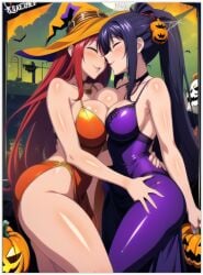 2females 2girls 2women ai_generated akeno_himejima girl_on_girl high_school_dxd lesbian_couple lesbian_sex rias_gremory yuri yuri yuri