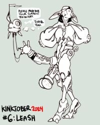 2024 4:5 anthro balls balls_stretcher bondage bound english_text genitals hi_res kinktober kinktober_2024 machine male penis robot sapervash sensory_deprivation text