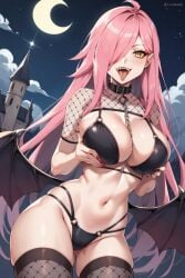 1girls ai_generated big_breasts blush breasts fishnet_clothing fishnets halloween latam_virtual_youtuber long_hair looking_at_viewer neneefthy night outdoors pink_hair public socks solo_female tagme thighs tupadrev4 vampire vampire_girl virtual_youtuber vtuber yellow_eyes