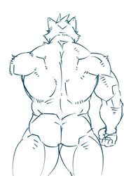 anthro ass back_turned biceps big_muscles dandoo dard drakuun feline fur furry male male_only mooning muscles nude solo standing tiger