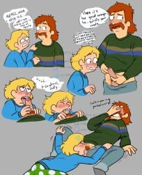 age_difference begging_for_sex big_penis blowjob blush blushing_profusely braces brother_and_sister clothed_sex comic covering_face dialogue freckles_on_face fully_clothed holding_legs_open incest judy_tobin oral_sex siblings sweater the_great_north uncut wolf_tobin