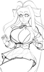 monika (doki doki literature club) from doki doki literature club by ruffsketches (artist)