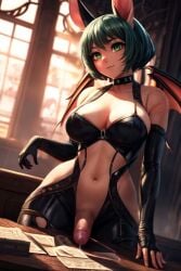 1futa ai_generated areola areolae bat_wings big_areola big_areolae big_breasts big_nipples big_penis black_hair blue_choker bunny_ears bunny_girl choker cum cum_in_body cum_in_face cum_in_floor cum_in_penis cum_on_ass cum_on_body dickgirl ejaculating ejaculation enormous_penis exaggerated_anatomy freckles futa_only futanari giant_penis green_eyes green_hair hair_ornament large_penis latex_suit load_of_cum long_penis lot_of_cum penis_covered_in_cum short_hair tagme taker_pov thick_ass thick_breasts veiny_penis