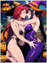 2females 2girls 2women ai_generated akeno_himejima girl_on_girl high_school_dxd lesbian_couple lesbian_kiss lesbian_sex rias_gremory yuri yuri yuri