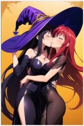 2females 2girls 2women ai_generated akeno_himejima girl_on_girl high_school_dxd lesbian_couple lesbian_kiss lesbian_sex rias_gremory yuri yuri yuri