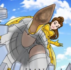 beauty_and_the_beast beauty_and_the_beast_(1991_film) belle belle_(beauty_and_the_beast) disney disney_princess giantess heels lostperras pantyshot sexy_dress