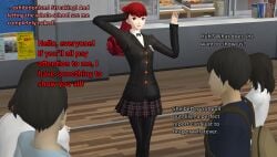 1girls atlus being_watched kasumi_yoshizawa ofugh persona persona_5 public schoolgirl xnalara