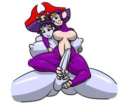 big_breasts blue_sclera breasts dickgirl female foot_fetish footjob futanari grey_skin hair human intersex interspecies monkey monkey_girl monkey_shantae no_nipples pirate primate purple_hair red_eyes risky_boots shantae shantae_(character) tagme yellow_sclera