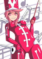 argrim bodysuit cameltoe jakuzure_nonon kill_la_kill latex latex_bodysuit looking_at_viewer pink_eyes pink_hair pink_hair_female png smile smiling smiling_at_viewer tight_bodysuit tight_clothing