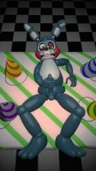 1boy 1male 3d 3d_(artwork) five_nights_at_freddy's five_nights_at_freddy's_2 floor garry's_mod grabbing_penis green_eyes slayerthefox115 table toy_bonnie_(fnaf)