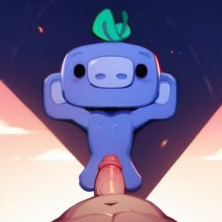 2boys ai_generated ambiguous_gender blue_body discord_(app) penis penis_out wumpus