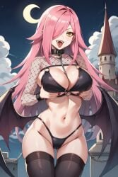 1girls ai_generated big_breasts blush breasts chilean_female fishnet_clothing fishnets halloween latam_virtual_youtuber long_hair looking_at_viewer neneefthy night outdoors pink_hair public socks solo_female tagme thighs tupadrev4 vampire vampire_girl virtual_youtuber vtuber yellow_eyes