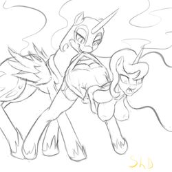 alicorn anthro breasts equine female feral friendship_is_magic hair horn horse my_little_pony nightmare_moon_(mlp) pony princess_luna_(mlp) shdingo smile wings