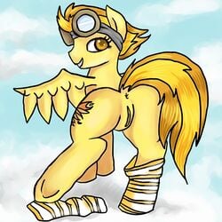 ass cutie_mark equine female feral friendship_is_magic horse my_little_pony pegasus pony rainbowsprinkles12 solo spitfire_(mlp) two_tone_hair wings wonderbolts_(mlp)