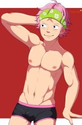 hatsuki_art koby_(one_piece) male_only one_piece pink_hair yaoi