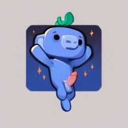 1boy ai_generated balls blue_body discord_(app) flying jumping naked penis wumpus