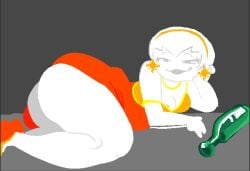 1girls accurate_art_style ass ass_bigger_than_head big_ass big_thighs blankate bottle breasts dat_ass drunk fat_ass female homestuck rose_lalonde solo solo_female tagme thick_thighs thighs