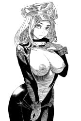 black_and_white breasts breasts_out camie_utsushimi latex_suit my_hero_academia