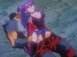 1990s_(style) 1995 1boy animated animated ass bobo_(dragon_pink) boots breasts cape closed_eyes clothed_sex clothing_aside dragon_pink elf female huge_ass jewelry lingerie long_sleeves lowres mage necklace panties panties_aside pierce_(dragon_pink) pointy_ears ponytail purple_hair retro_artstyle reverse_cowgirl_position sex straddling straight tagme thigh_boots tongue uncensored underwear