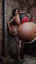 3d ada_wong gigantic_breasts hyper_pregnancy knyaz pregnant resident_evil