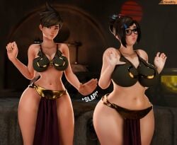 2girls 3d ass belly_dancer belly_dancer_outfit big_ass big_breasts big_butt breasts brown_hair bun_hair clothed cosplay female female_only glasses harem harem_girl harem_outfit hourglass_figure huge_breasts jabba's_palace large_breasts looking_away mei_(overwatch) midriff multiple_girls navel overwatch slave_bikini slave_leia_(cosplay) slave_outfit slavegirl smacking_ass smirking smitty34 spanking spanking_ass spiky_hair star_wars surprised_expression teasing_viewer thick_thighs tracer voluptuous_female